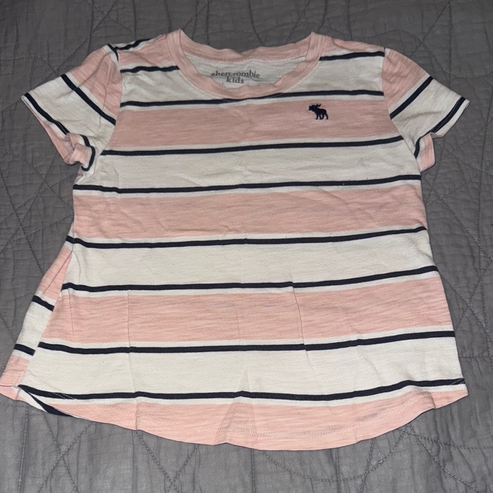 Abercrombie Kids Pink and White Striped Tee